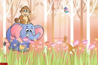 File ảnh File tranh tường nền trẻ em 3d TE7255 (gốc) in PP, decal