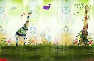 File tranh gốc in trần nhà File tranh tường nền trẻ em 3d TE7281 3D