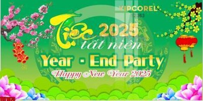 File gốc file in banner tết 2025 phông tết tất niên khai xuân chúc mừng năm mới 2025 TET1073 (in tráng gương) hiện đại
