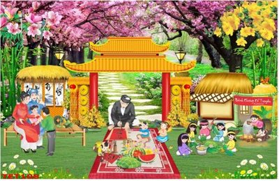 File tranh file in baner tết 2023 phông tết tất niên khai xuân TET108 (ảnh gốc) sắc nét hoàn hảo