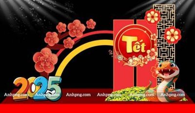 File ảnh File backdrop decor check in xuân ất tỵ 2025 TET1743 (gốc) in quảng cáo ngoài trời