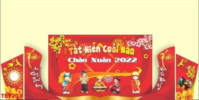 File tranh PSD file in baner tết 2023 phông tết tất niên khai xuân TET203 chất lượng cao