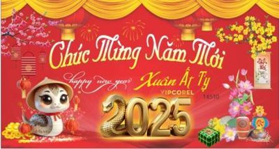 File ảnh File backdrop phông chúc mừng năm mới tết 2025 ất tỵ TET2030 (gốc) in poster