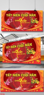 File tranh file in baner tết 2023 phông tết tất niên khai xuân TET261 (gốc) phong cách tối giản