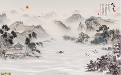 Download file File tranh thủy mặc TM107 (gốc) in mica đèn LED