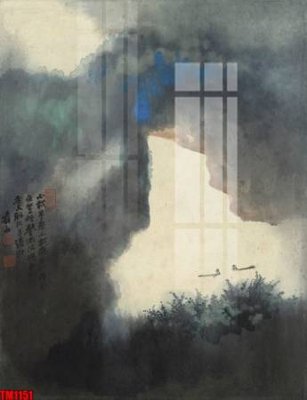 File ảnh File tranh thủy mặc trung quốc TM1151 (gốc) in PP, decal