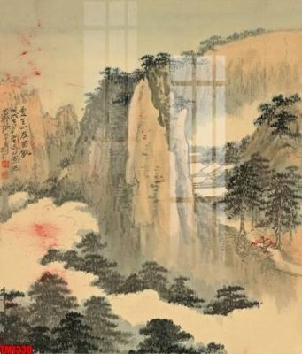 File gốc File tranh thủy mặc trung quốc TM1230 (in lụa) chi tiết cao