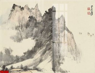 File ảnh File tranh thủy mặc trung quốc TM1466 (gốc) in biển hiệu