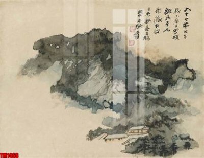 File in trần File tranh thủy mặc trung quốc TM1468 (bản gốc) đại dương