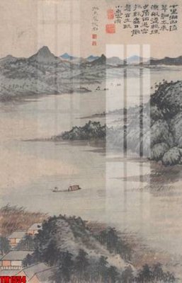 File gốc File tranh thủy mặc trung quốc TM1554 (chủ đề hiện đại) trang trí