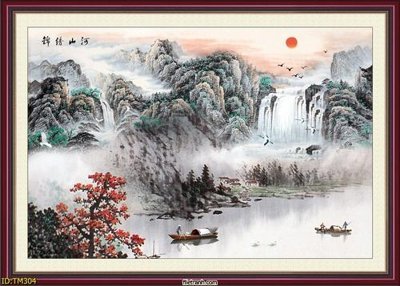 File ảnh File tranh thủy mặc TM304 (gốc) in decal dán tường