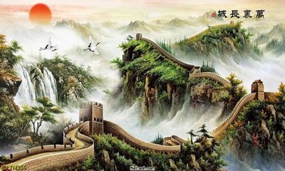 Hình ảnh file gốc in trần nhà File tranh thủy mặc TM356