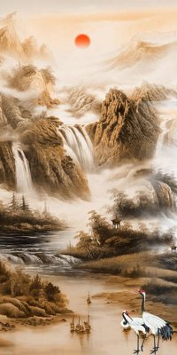 Tải file File tranh thủy mặc TM43 (gốc) chủ đề tâm linh