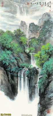 File tranh gốc in trần nhà File tranh thủy mặc TM498 3D