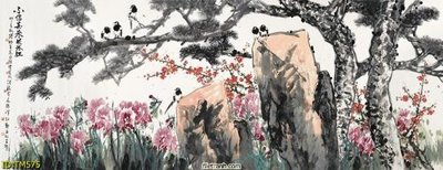 File gốc File tranh thủy mặc TM575 (in tráng gương) ốp tường