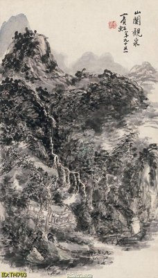 File gốc File tranh thủy mặc TM703 (in lụa) trang trí tường