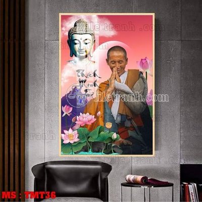 Tải file File tranh thầy thích minh tuệ TMT36 (gốc) chủ đề hoa sen