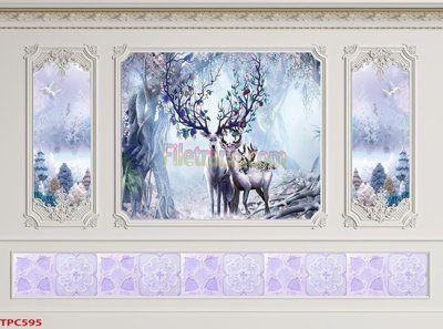 Ảnh gốc Tranh phào chỉ TPC595 (độ nét cao) in mica