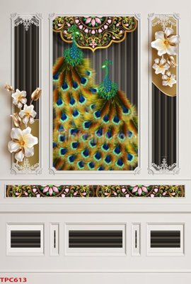 File gốc Tranh phào chỉ TPC613 (in lụa) tranh mã đáo