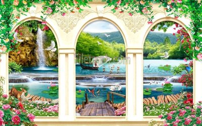 File gốc Tranh phào chỉ TPC722 (in lụa) hoa văn cổ điển