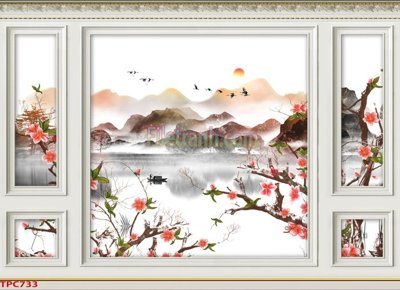 File in trần Tranh phào chỉ TPC733 (bản gốc 3D) sống động