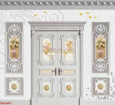 File gốc Tranh phào chỉ TPC991 (in lụa) họa tiết 3D