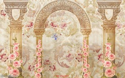 File gốc File hoa trang sức TS1057 (in lụa) trang trí tường