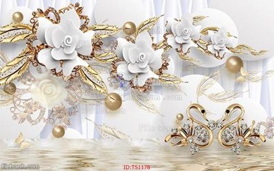 Hình ảnh file gốc File hoa trang sức TS1178 cho in UV