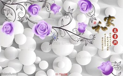 File gốc File hoa trang sức TS1238 (in lụa) trang trí tường