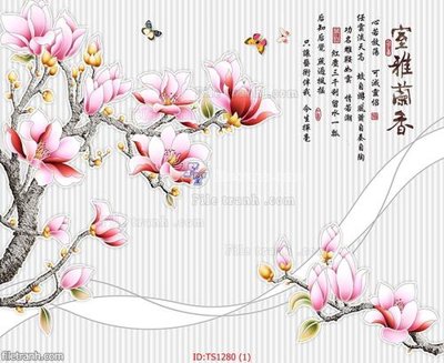 File gốc File hoa trang sức TS1280 (in lụa) tranh phong thủy