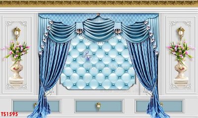File gốc File giả mành rèm hiện đại TS1595 (in lụa) tranh thuận buồm