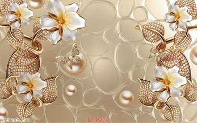 File tranh gốc in trần nhà File hoa trang sức 3d TS2217 3D