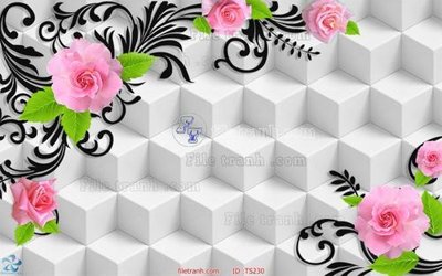 File gốc File hoa trang sức TS230 (in lụa) họa tiết 3D