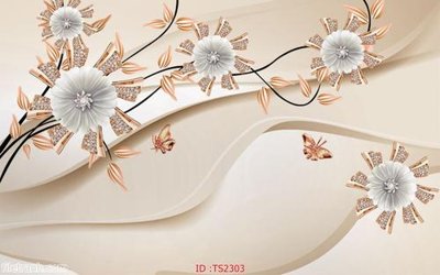 File gốc in ấn File hoa trang sức 3d TS2303 chất lượng vượt trội