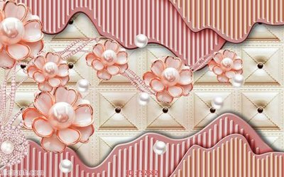 File gốc File hoa trang sức 3d TS2582 (in lụa) trang trí tường