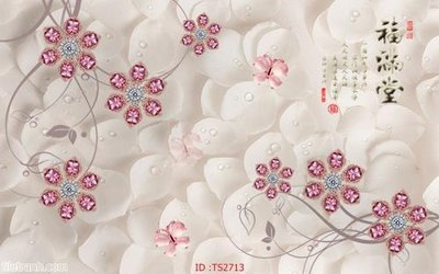 File tranh File hoa trang sức 3d TS2713 (bản gốc) in lụa 3D