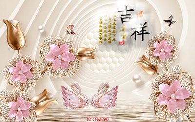 File tranh PSD File hoa trang sức 3d TS2890 chất lượng cao