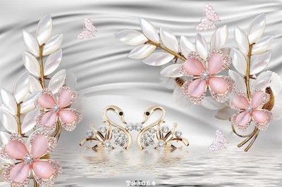 Ảnh gốc File hoa trang sức 3d TS3064 (độ nét cao) in tráng gương