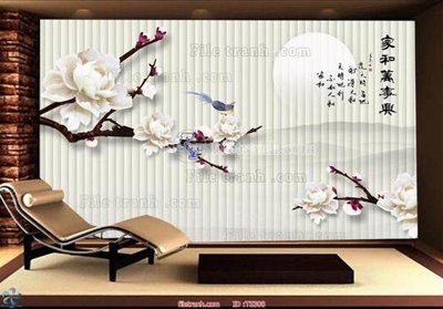 File tranh File hoa trang sức TS308 (bản gốc) in lụa dán tường