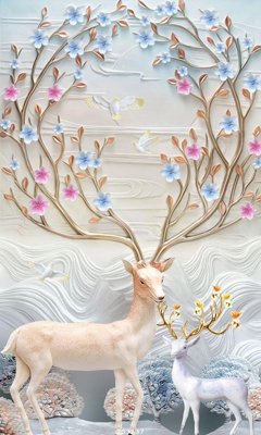 File gốc File hoa trang sức 3d TS3137 (in lụa) tranh phong thủy