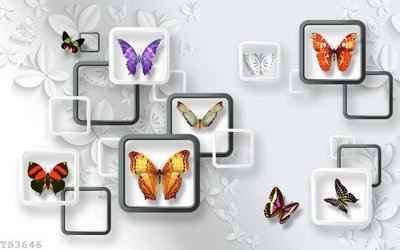File tranh File hoa trang sức 3d TS3646 (gốc) chủ đề động vật