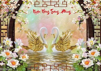 File tranh File hoa trang sức 3d TS3688 (ảnh gốc) in trần xuyên sáng