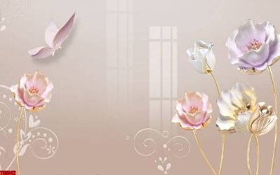 Download file File tranh hoa trang sức in tường 3d TS5042 (chất lượng in ấn)