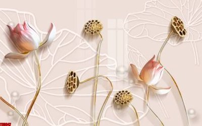 File tranh File tranh hoa trang sức in tường 3d TS5047 (gốc) chủ đề tĩnh vật