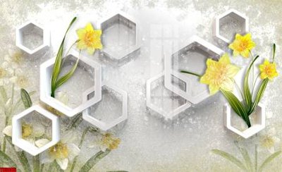 File gốc File tranh hoa trang sức in tường 3d TS5085 (trang trí) phòng ngủ