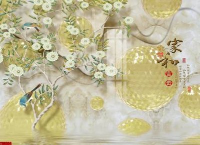 File tranh File tranh hoa trang sức in tường 3d TS5094 (gốc) chủ đề thiên nhiên