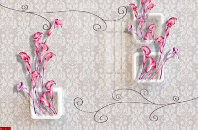 File tranh gốc File tranh hoa trang sức in tường 3d TS5166 (bản quyền) độc đáo
