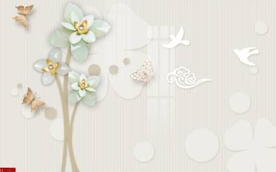 File gốc File tranh hoa trang sức in tường 3d TS5260 (trang trí) phòng làm việc