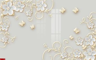 File gốc File tranh hoa trang sức in tường 3d TS5321 (in lụa) cao cấp