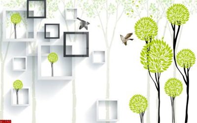 File ảnh File tranh hoa trang sức in tường 3d TS5328 (gốc) cho trang trí nhà hàng